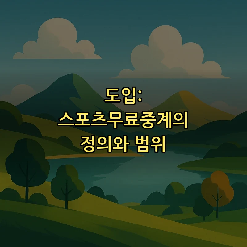 도입: 스포츠무료중계의 정의와 범위