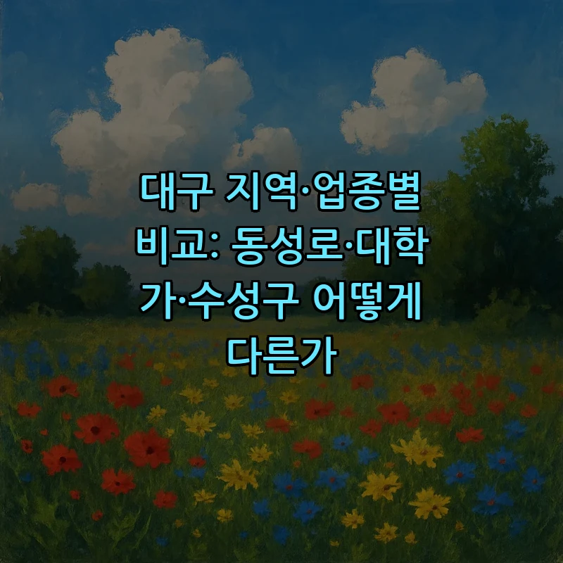 대구 지역·업종별 비교: 동성로·대학가·수성구 어떻게 다른가
