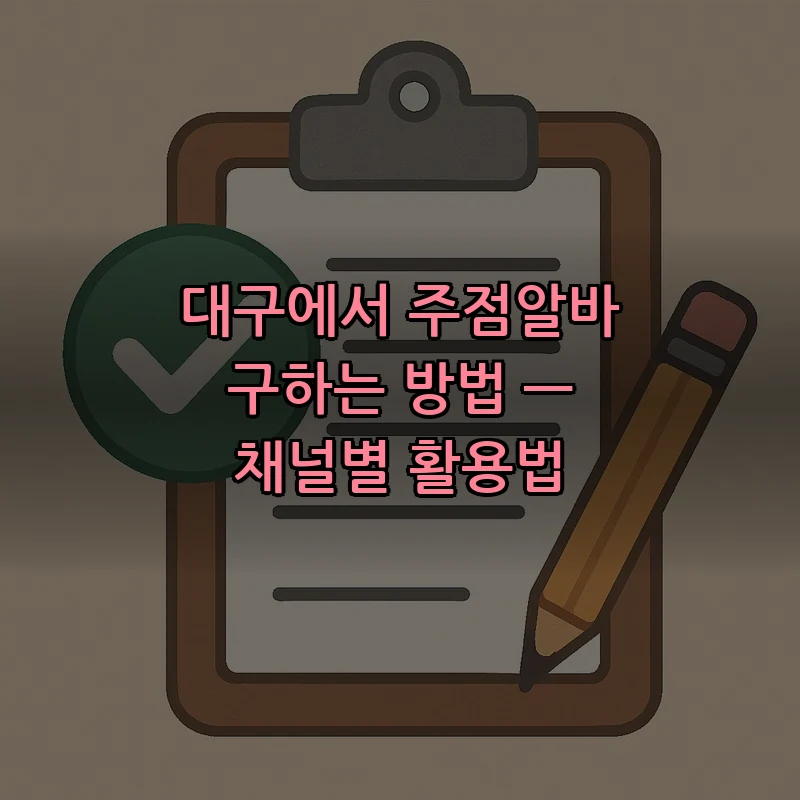 대구에서 주점알바 구하는 방법 — 채널별 활용법