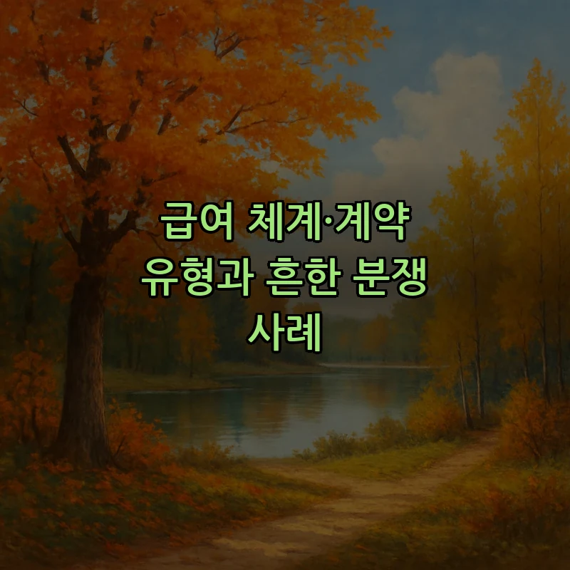 급여 체계·계약 유형과 흔한 분쟁 사례