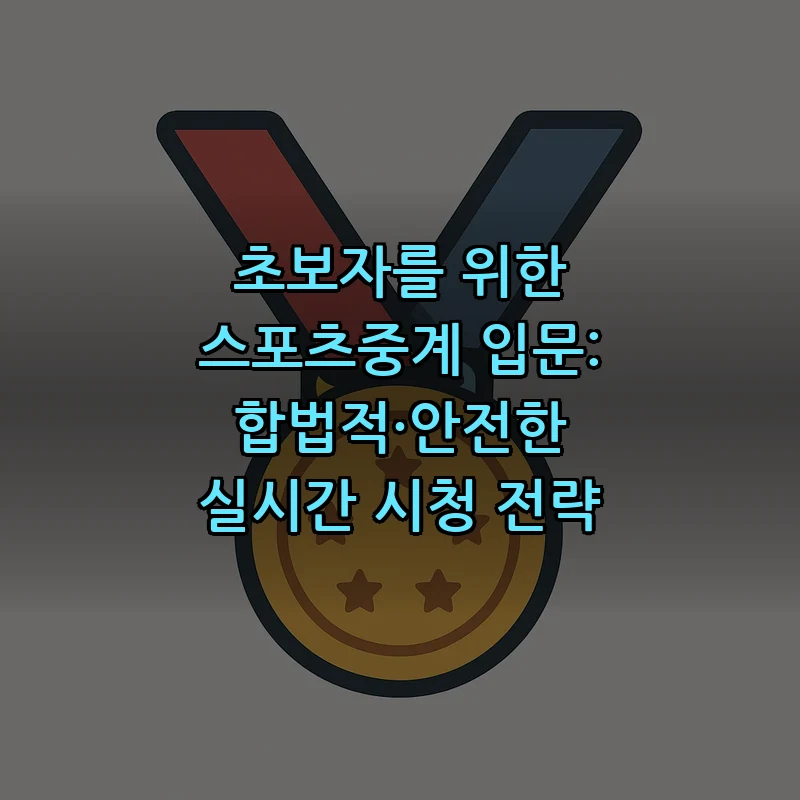 스포츠중계: 합법적이고 안전하게 보기 위한 가이드