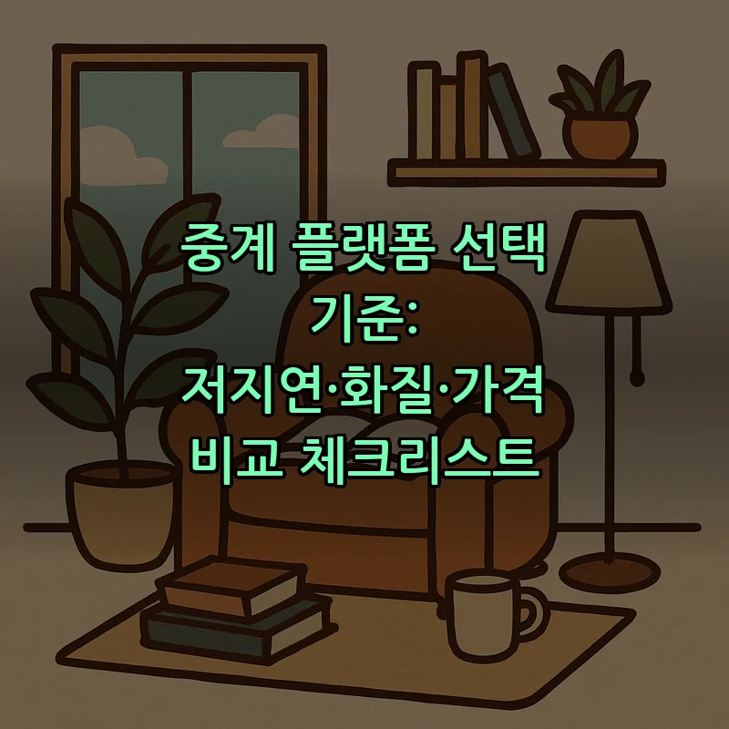 중계 플랫폼 선택 기준: 저지연·화질·가격 비교 체크리스트