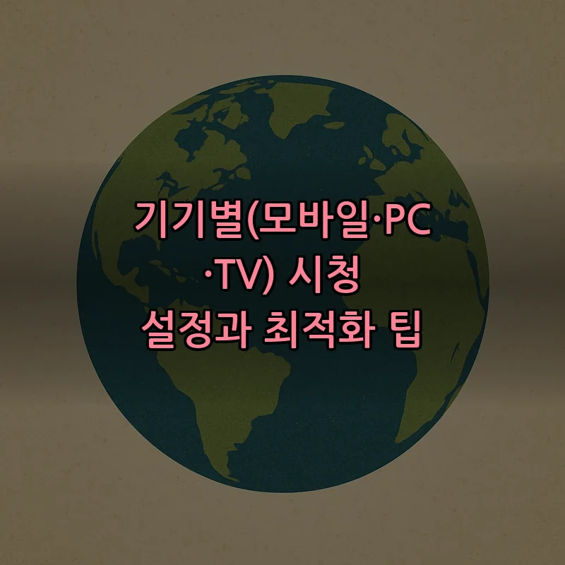 기기별(모바일·PC·TV) 시청 설정과 최적화 팁