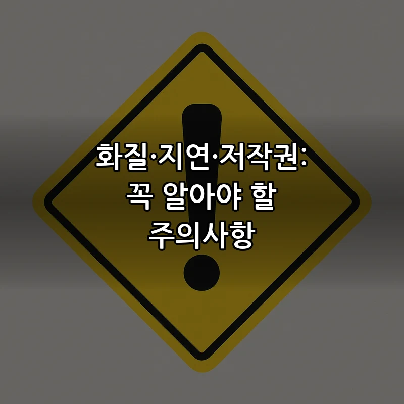 화질·지연·저작권: 꼭 알아야 할 주의사항