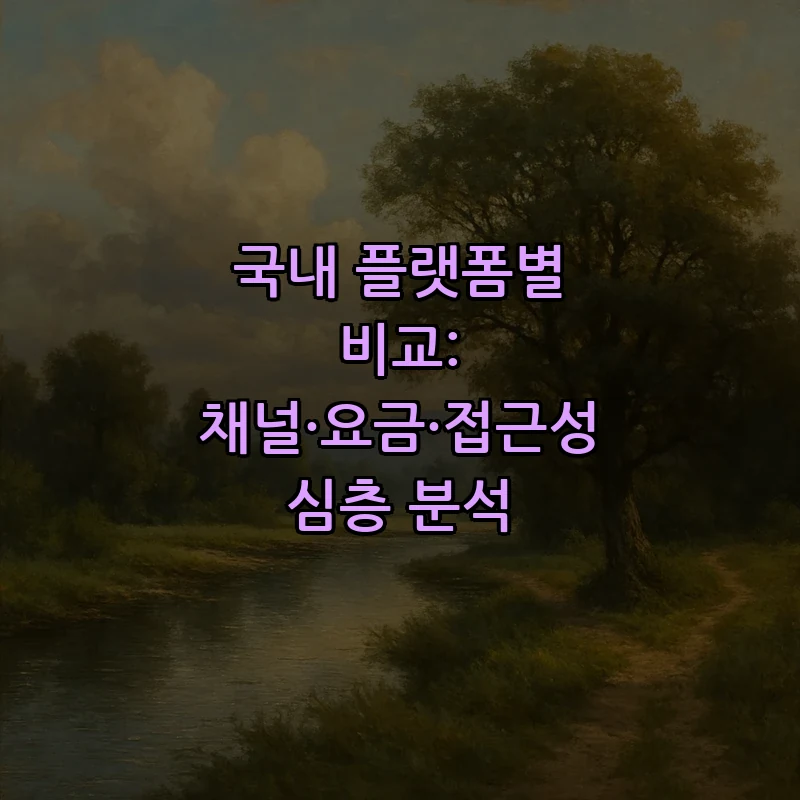 국내 플랫폼별 비교: 채널·요금·접근성 심층 분석