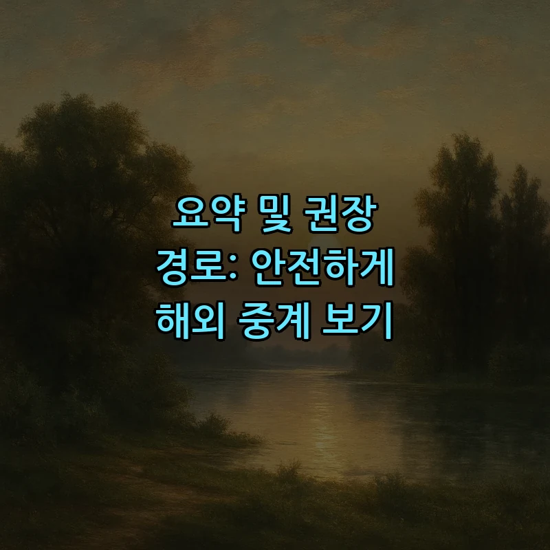 요약 및 권장 경로: 안전하게 해외 중계 보기