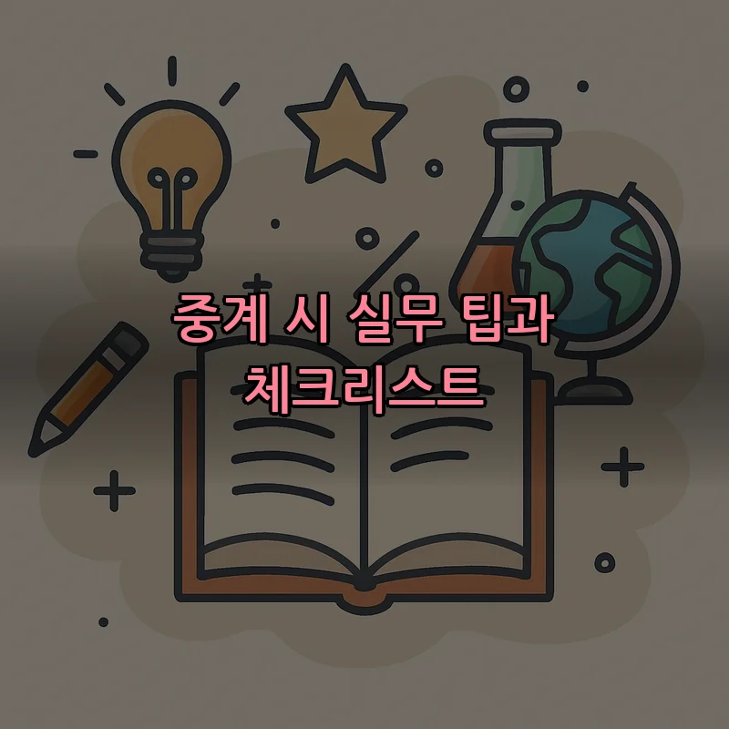 중계 시 실무 팁과 체크리스트