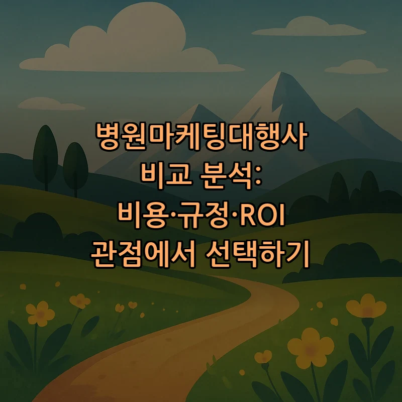 병원마케팅대행사 비교 분석: 비용·규정·ROI 관점에서 선택하기 커버 이미지