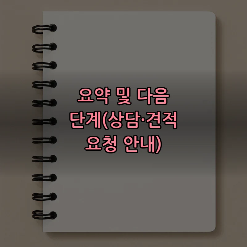 요약 및 다음 단계(상담·견적 요청 안내)