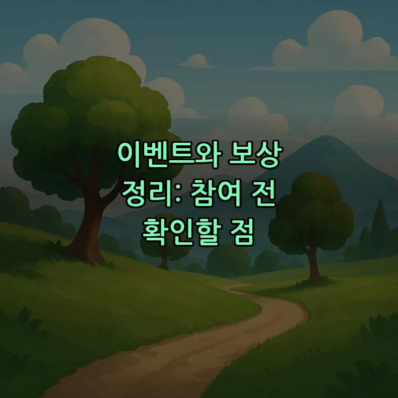 이벤트와 보상 정리: 참여 전 확인할 점