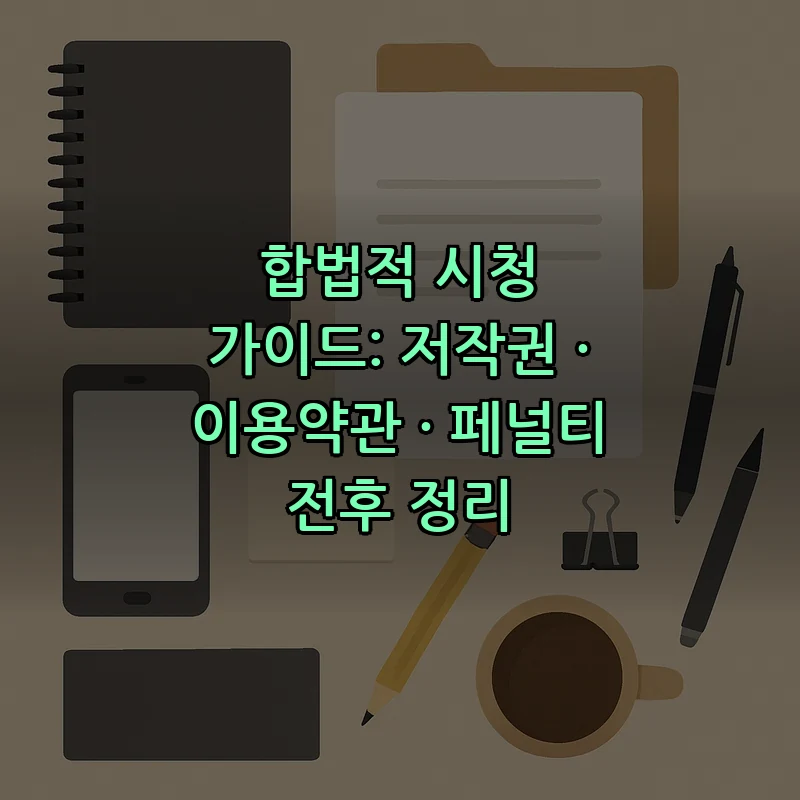 합법적 시청 가이드: 저작권 · 이용약관 · 페널티 전후 정리