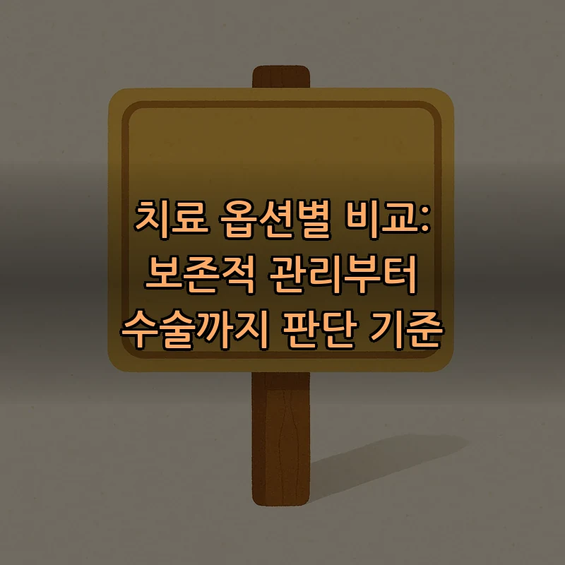 치료 옵션별 비교: 보존적 관리부터 수술까지 판단 기준