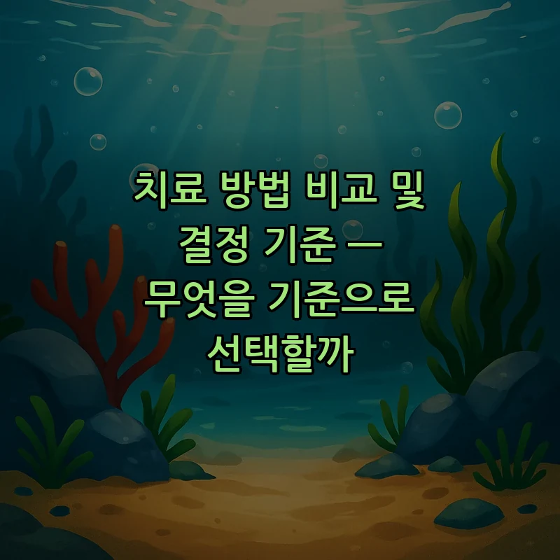 치료 방법 비교 및 결정 기준 — 무엇을 기준으로 선택할까