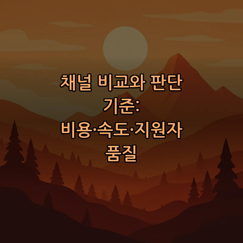 채널 비교와 판단 기준: 비용·속도·지원자 품질
