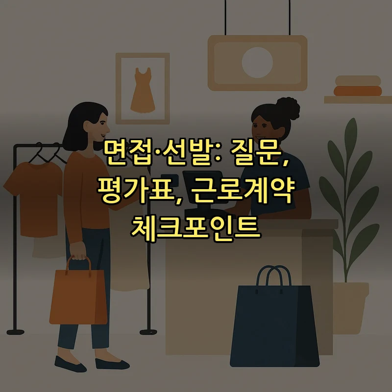 면접·선발: 질문, 평가표, 근로계약 체크포인트