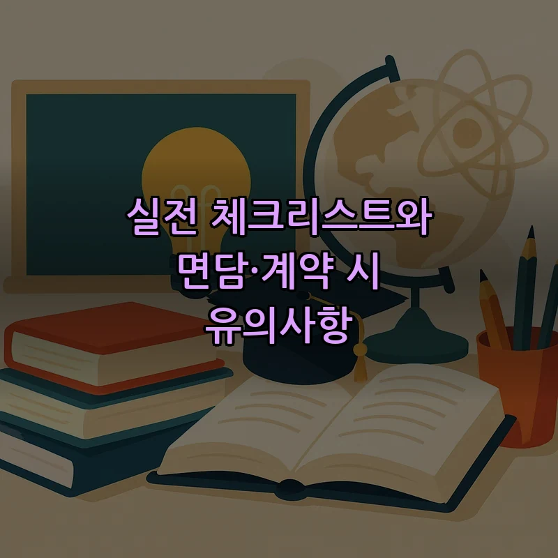 실전 체크리스트와 면담·계약 시 유의사항