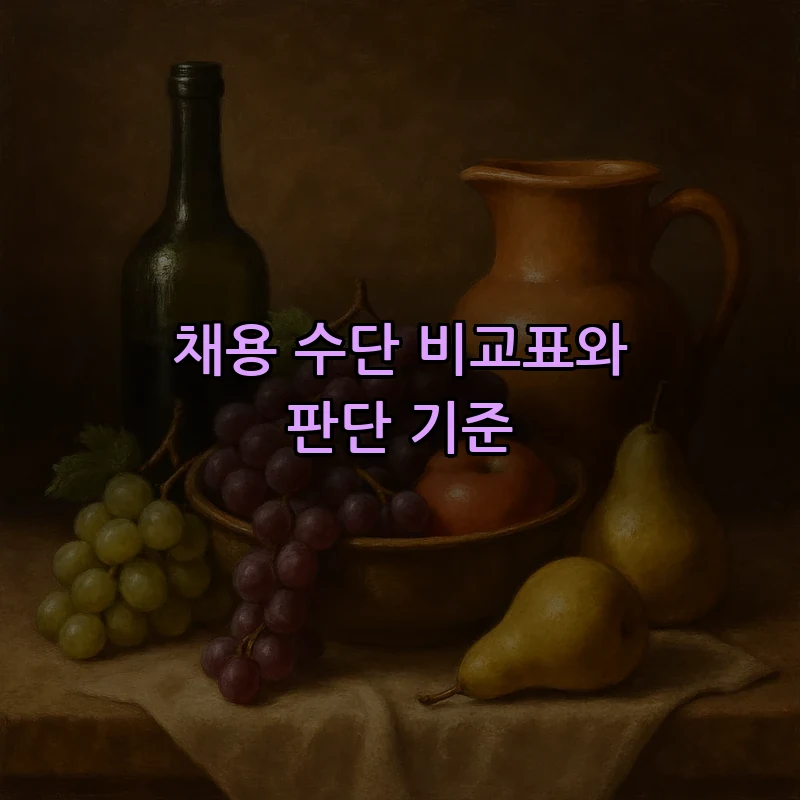 채용 수단 비교표와 판단 기준