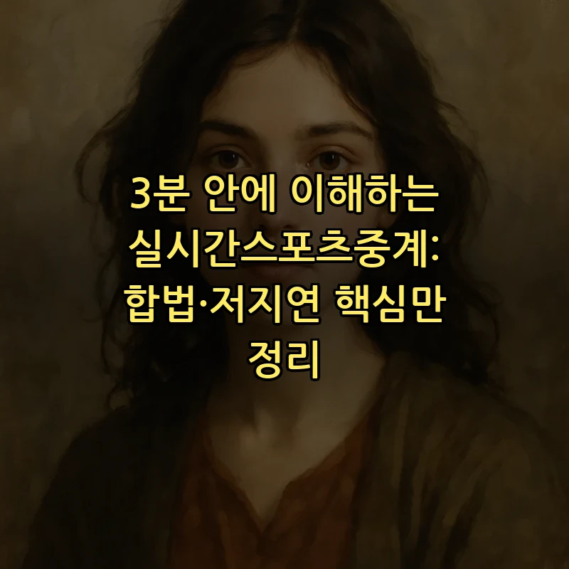 실시간스포츠중계: 합법적 플랫폼과 저지연 경험