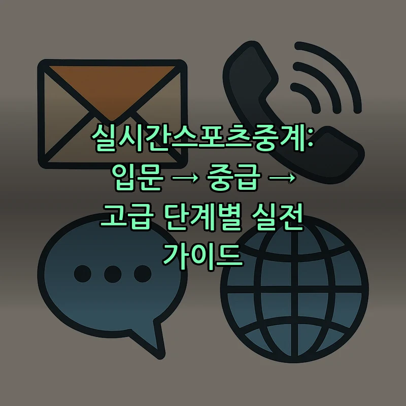 실시간 스포츠 중계: 초보자부터 전문가까지 단계별 가이드