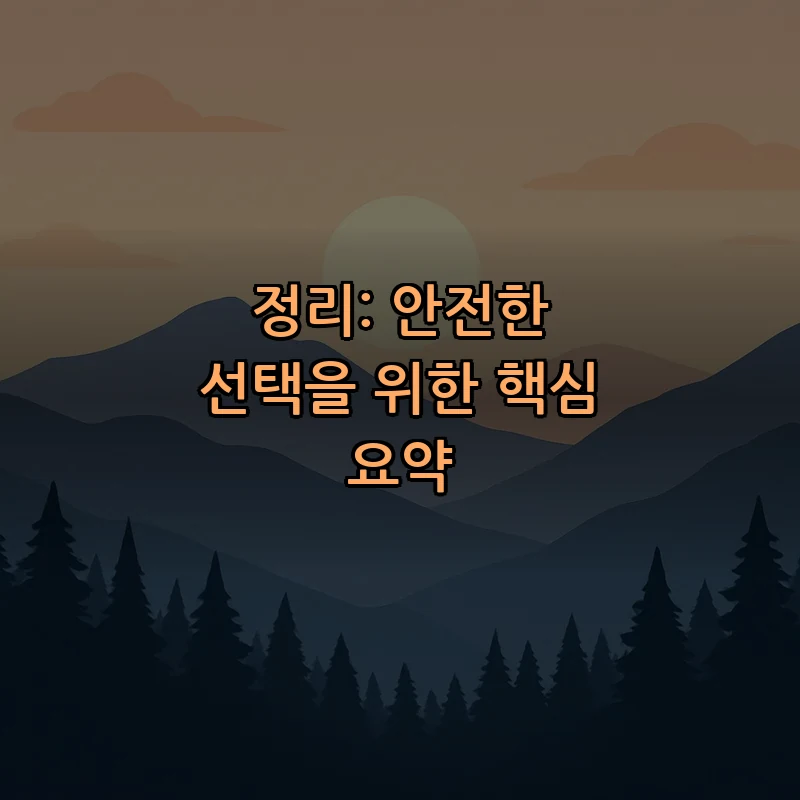 정리: 안전한 선택을 위한 핵심 요약