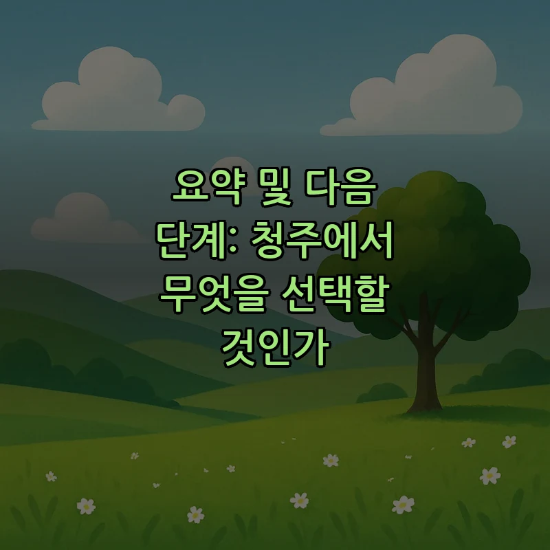 요약 및 다음 단계: 청주에서 무엇을 선택할 것인가