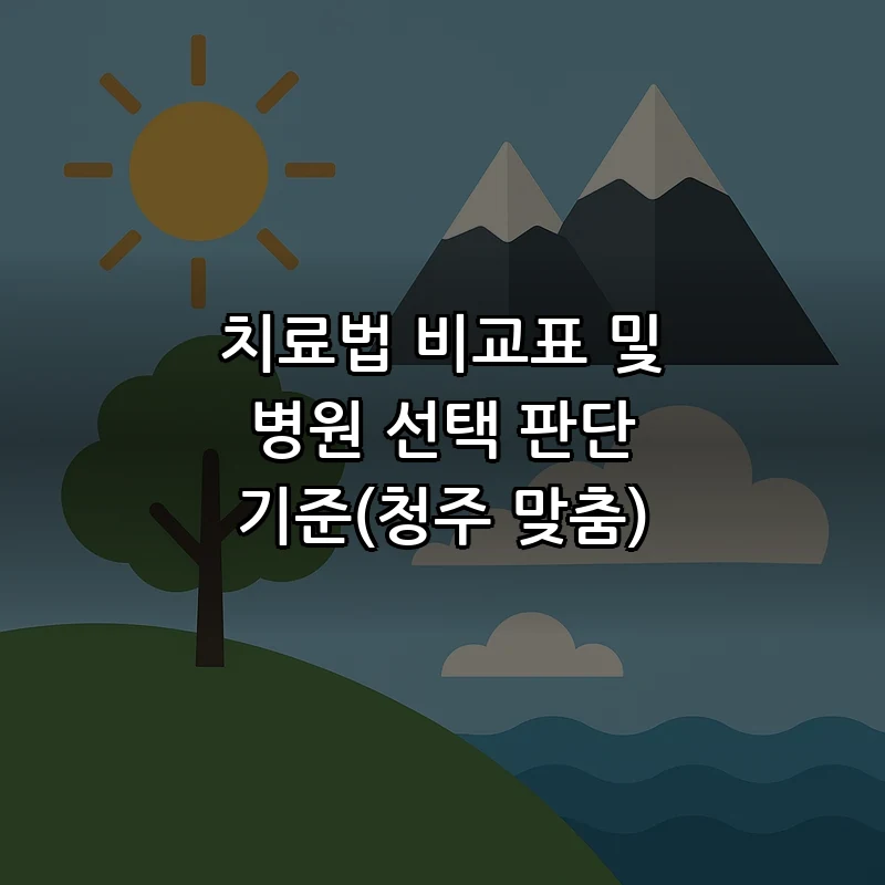 치료법 비교표 및 병원 선택 판단 기준(청주 맞춤)