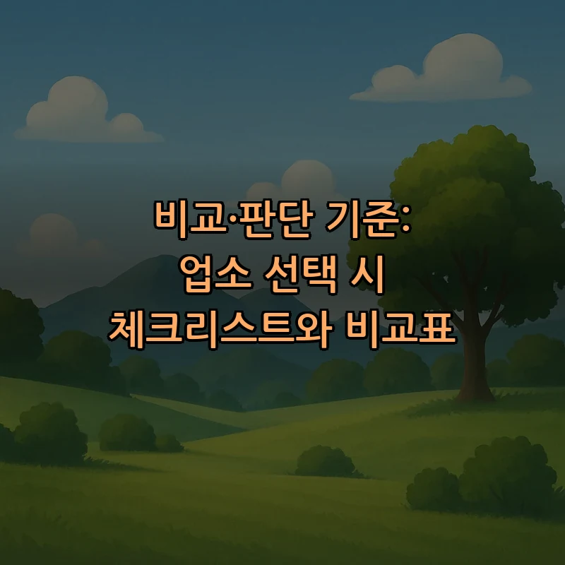 비교·판단 기준: 업소 선택 시 체크리스트와 비교표