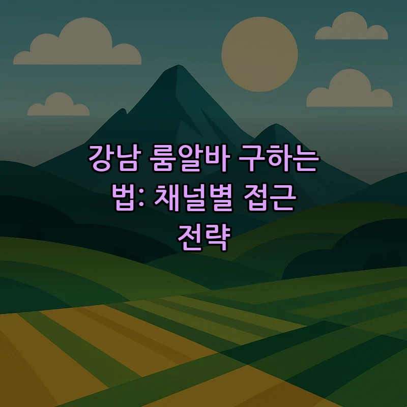 강남 룸알바 구하는 법: 채널별 접근 전략