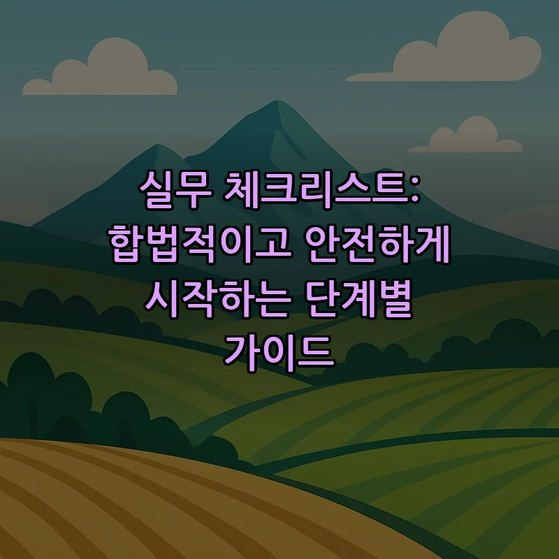 실무 체크리스트: 합법적이고 안전하게 시작하는 단계별 가이드