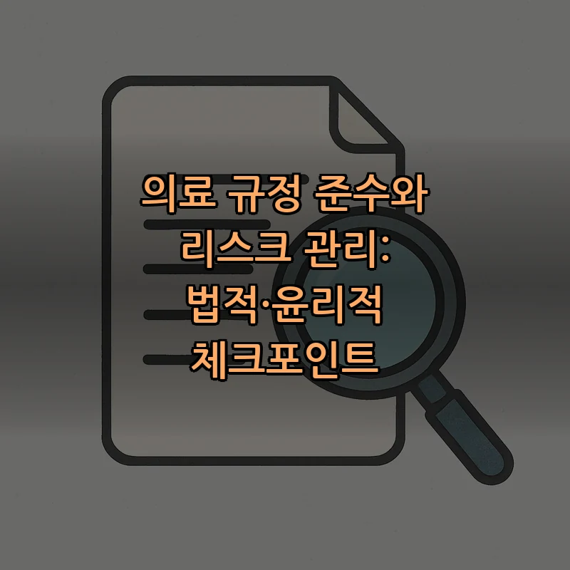 의료 규정 준수와 리스크 관리: 법적·윤리적 체크포인트