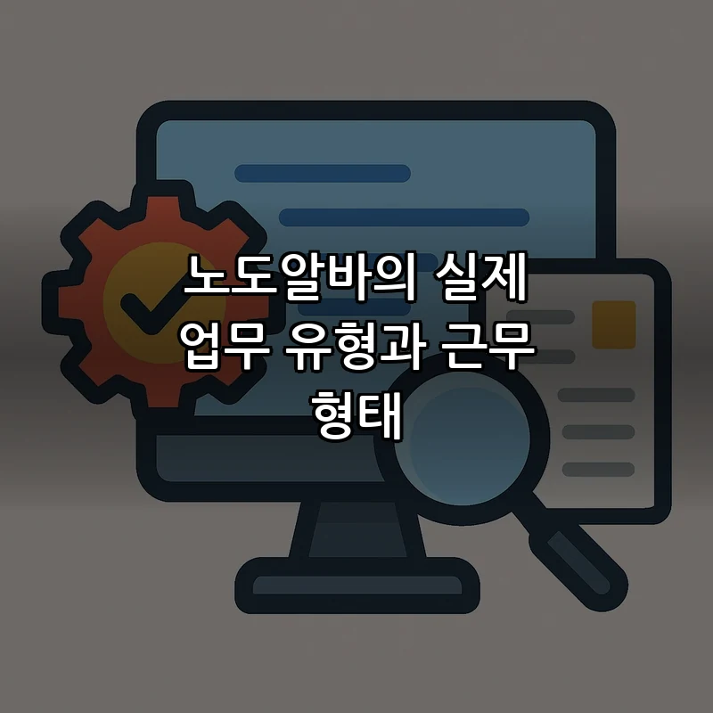 노도알바의 실제 업무 유형과 근무 형태
