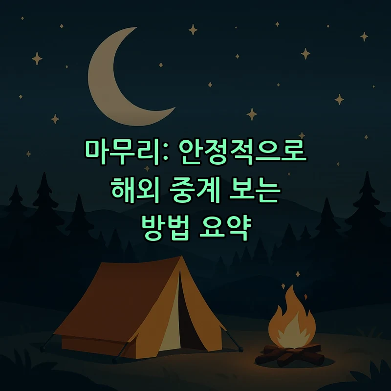 마무리: 안정적으로 해외 중계 보는 방법 요약