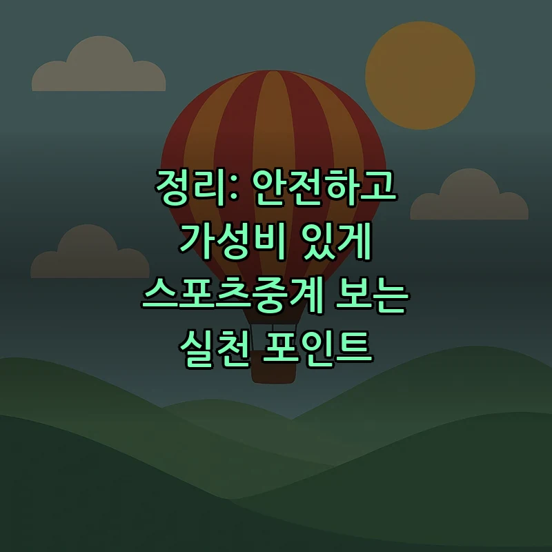 정리: 안전하고 가성비 있게 스포츠중계 보는 실천 포인트