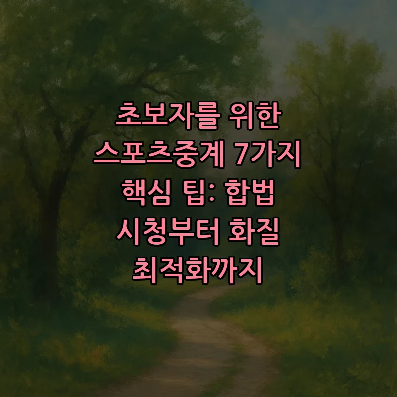 초보자를 위한 스포츠중계 정의와 필수 팁