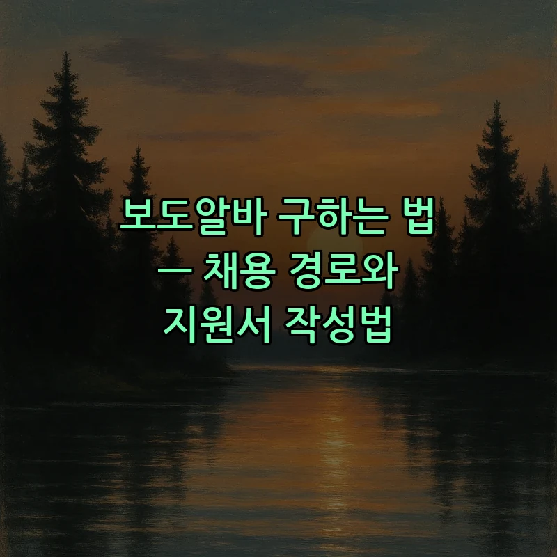 보도알바 구하는 법 — 채용 경로와 지원서 작성법