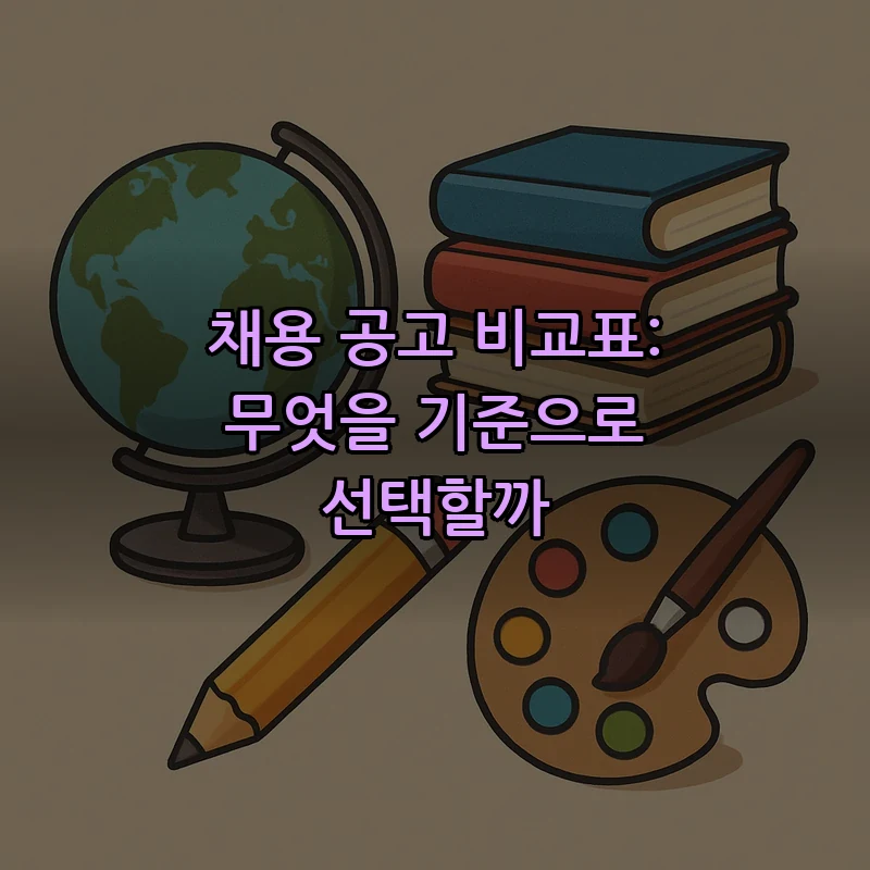 채용 공고 비교표: 무엇을 기준으로 선택할까