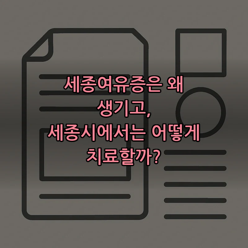 세종여유증은 왜 생기고, 세종시에서는 어떻게 치료할까? 커버 이미지