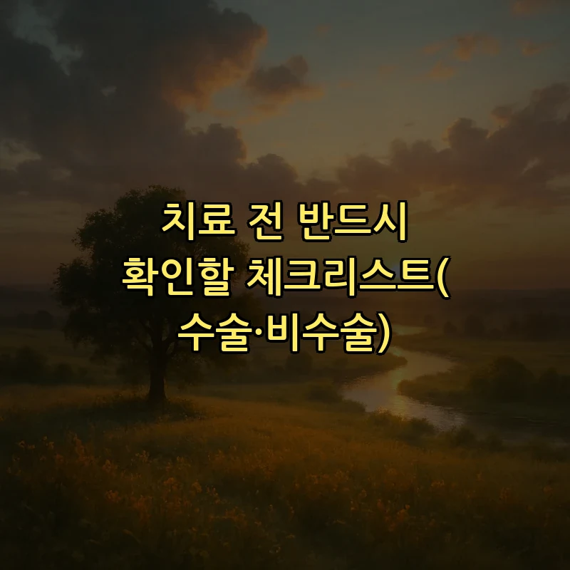 치료 전 반드시 확인할 체크리스트(수술·비수술)
